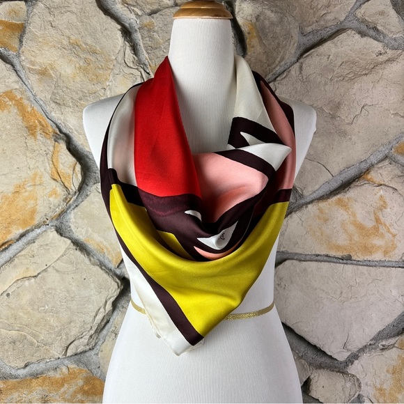 LOFT Accessories - LOFT Summer ‘16 Silk Square Geometric Scarf Ivory Multi